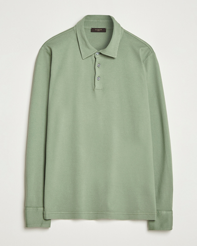 Zanone Heavy Jersey Long Sleeve Polo Sage – Vert