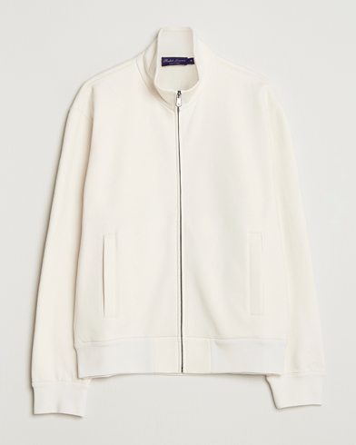 Ralph Lauren Purple Label Full Zip Cotton Felpa Cream – Blanc