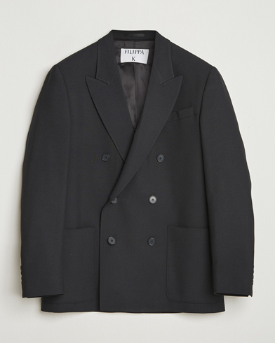 Filippa K Michael Wool Double Breasted Blazer Black – Noir