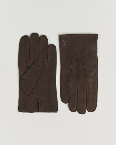 Polo Ralph Lauren Suede Gloves Dark Brown – Marron