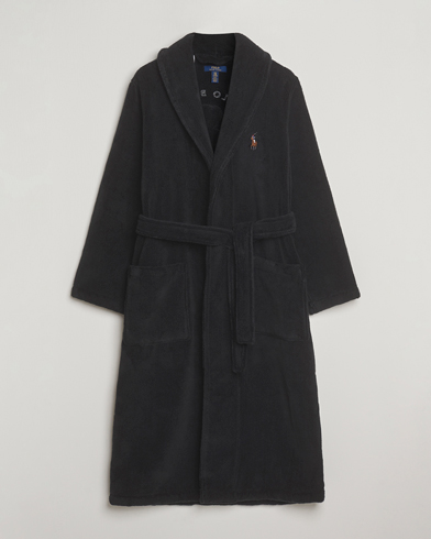 Polo Ralph Lauren Cotton Terry Bear Robe Polo Black – Noir