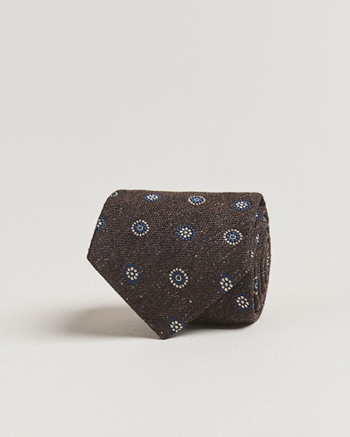 Stenströms Woven Silk Tie 7,5cm Brown – Marron