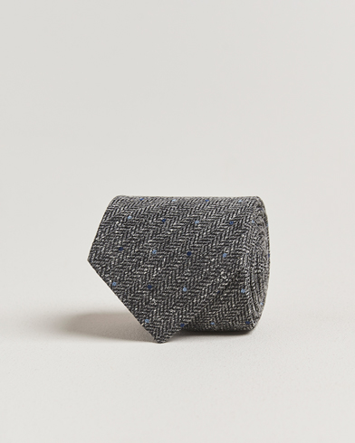 Stenströms Woven Herringbone Silk Tie 7,5cm Grey – Gris
