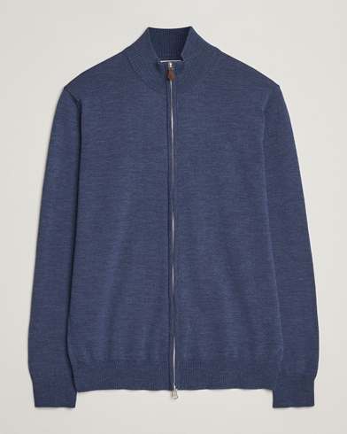 Stenströms Merino Full Zip Denim Blue – Bleu