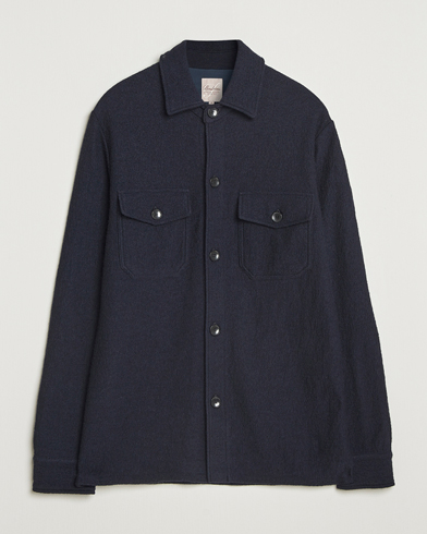 Stenströms Felted Wool Overshirt Navy – Bleu