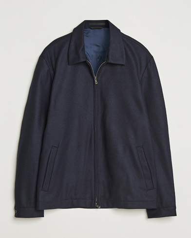Sunspel Boiled Wool Jersey Jacket Navy – Bleu
