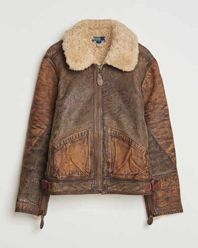 Polo Ralph Lauren Sherling Lined Bomber Jacket Brown Earth – Marron