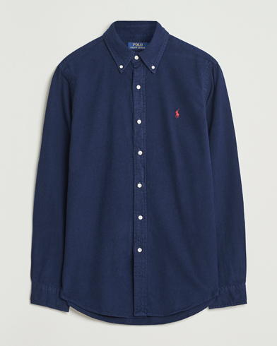 Polo Ralph Lauren Custom Fit Brushed Flannel Shirt Newport Navy – Bleu