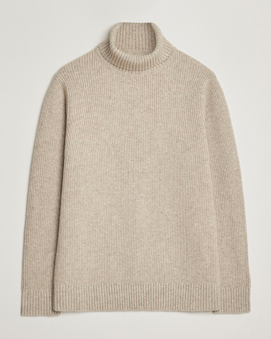 Charles Tyrwhitt Chunky Merino Roll Neck Oatmeal – Beige