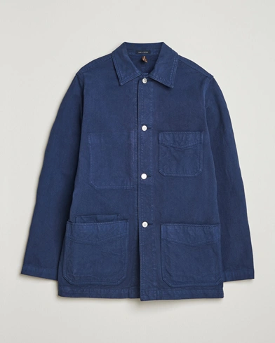 Drake's Duck Cotton Canvas Chore Coat Navy – Bleu
