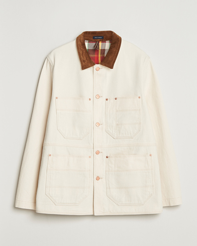 Drake's Denim Welder Jacket Ecru – Blanc