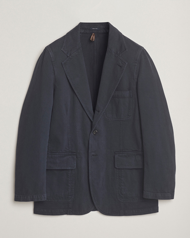 Drake's MKI Heavy Cotton Twill Blazer Navy – Bleu