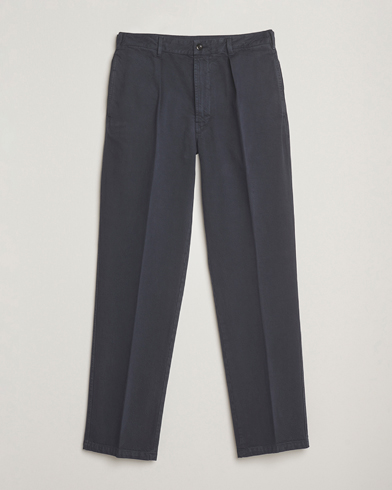 Drake's MKI Heavy Cotton Twill Trousers Navy – Bleu