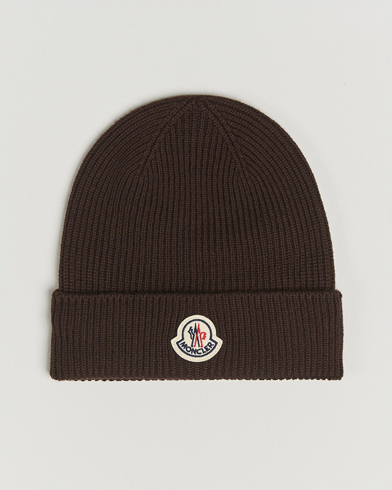 Moncler Rib Wool Beanie Brown – Marron
