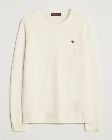 Morris Hertford Lambswool Merino Crew Neck Off White – Blanc