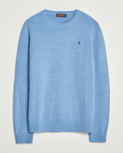 Morris Hertford Lambswool Merino Crew Neck Light Blue – Bleu