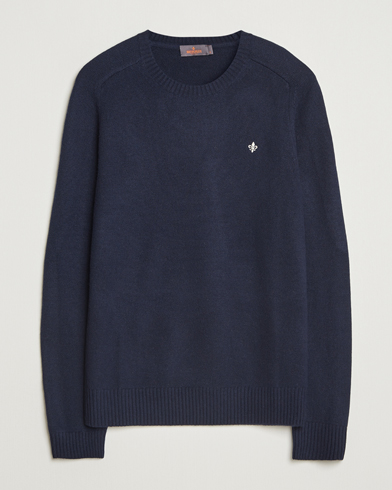 Morris Hertford Lambswool Merino Crew Neck Navy – Bleu