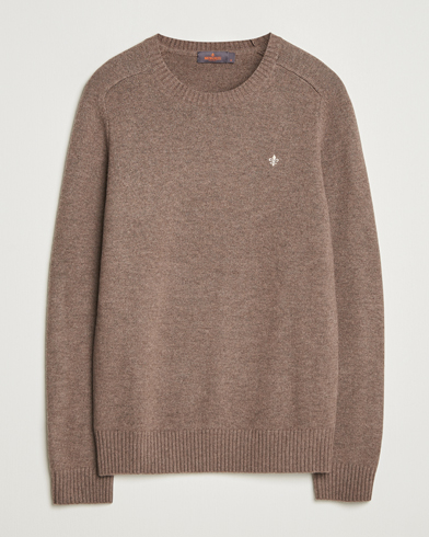 Morris Hertford Lambswool Merino Crew Neck Brown – Marron