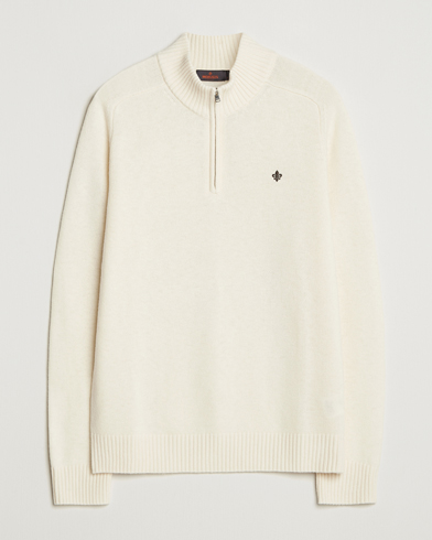 Morris Hertford Lambswool Merino Half Zip Off White – Blanc