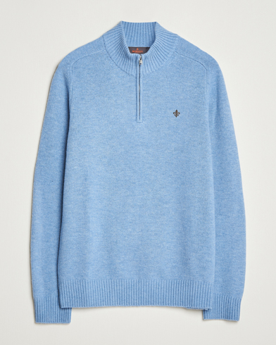 Morris Hertford Lambswool Merino Half Zip Light Blue – Bleu