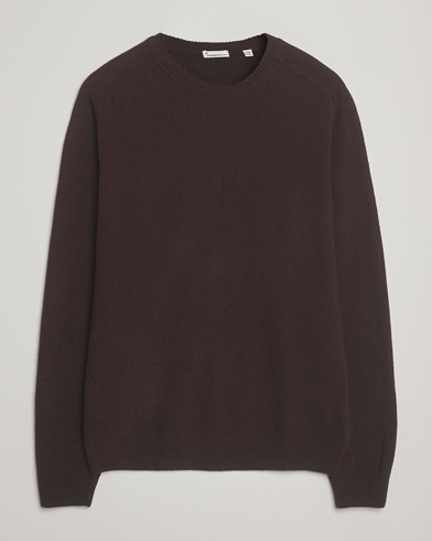 KnowledgeCotton Apparel Lambswool Roundneck Chocolate – Marron
