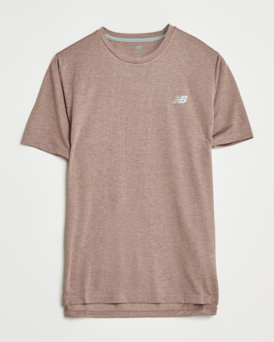 New Balance Running Athletics Short Sleeve T-Shirt Earth Shadow Heather – Marron