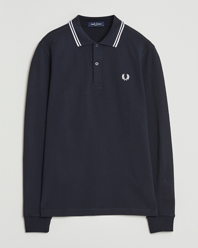 Fred Perry Twin Tipped Long Sleeve Polo Shirt Navy – Bleu