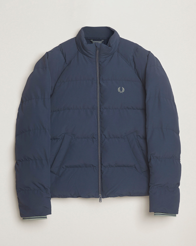 Fred Perry Raglan Padded Down Jacket Dark Airforce – Bleu