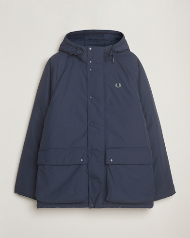 Fred Perry Stockport Padded Hooded Jacket Dark Airforce – Bleu
