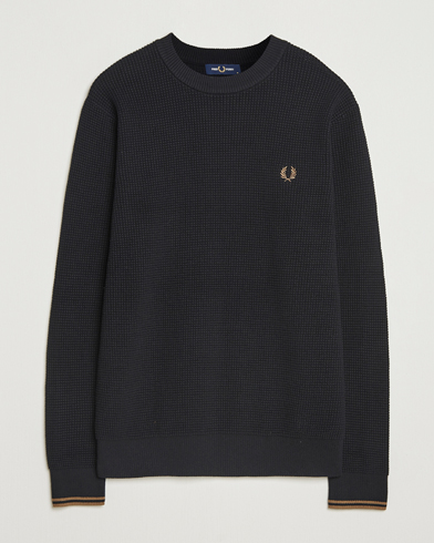 Fred Perry Waffle Stitch Jumper Black – Noir