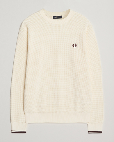 Fred Perry Waffle Stitch Jumper Ecru – Blanc
