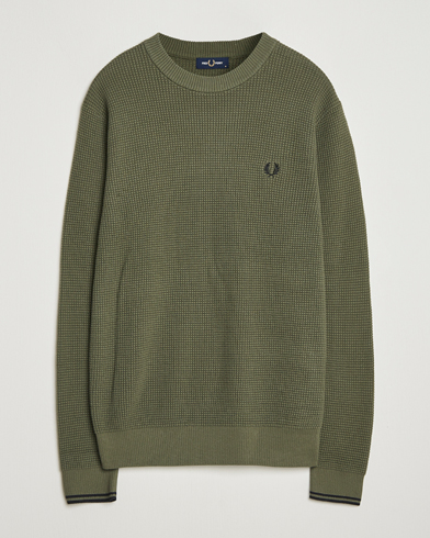 Fred Perry Waffle Stitch Jumper Laurel Green – Vert