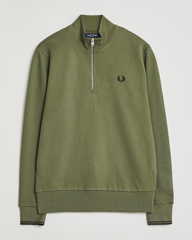 Fred Perry Half Zip Sweatshirt Night Green – Vert