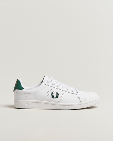 Fred Perry B721 Leather Sneakers White/Green – Blanc