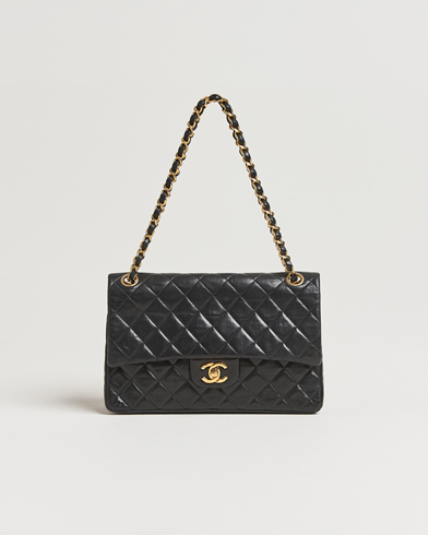 Chanel Pre-Owned Classic Double Flap Medium Lambskin Black – Noir