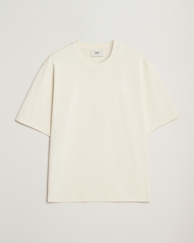 AMI Tonal Heart Logo T-Shirt Ivory – Blanc