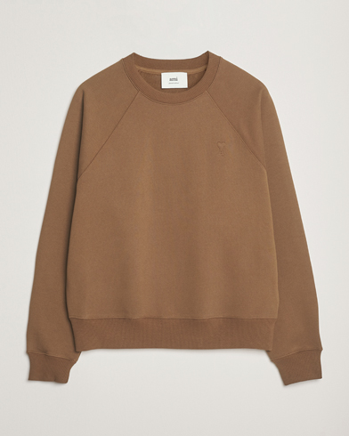 AMI Tonal Heart Logo Sweatshirt Noisette – Marron