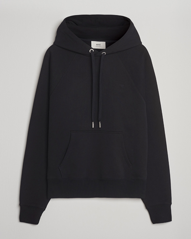 AMI Tonal Heart Logo Hoodie Black – Noir