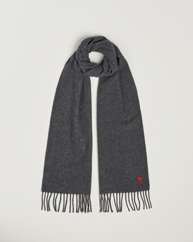 AMI Heart Logo Scarf Dark Grey – Gris