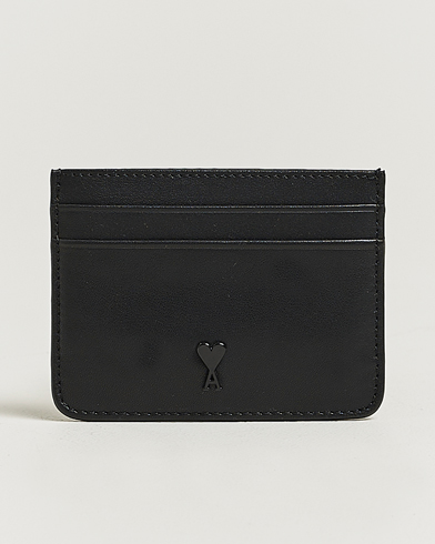 AMI Tonal Heart Logo Card Holder Black – Noir