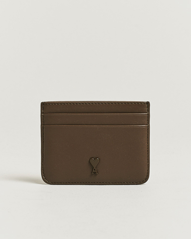 AMI Tonal Heart Logo Card Holder Bronze – Marron