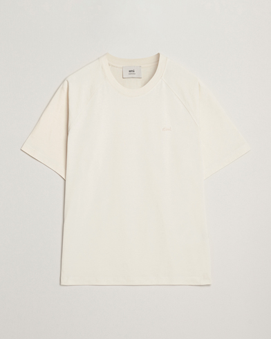 AMI Signature Logo T-Shirt Ivory – Blanc