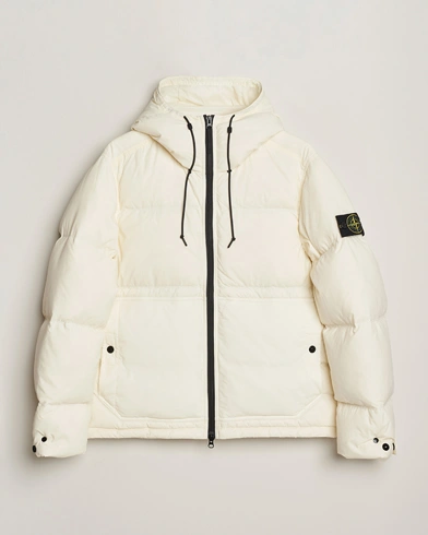 Stone Island Ripstop Cordura Padded Down Parka Ivory – Blanc