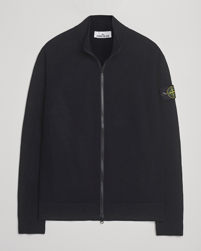 Stone Island Stretch Wool Zip Cardigan Black – Noir
