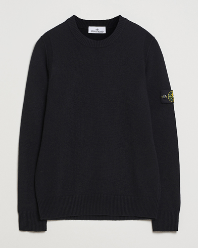 Stone Island Knitted Lambswool Crew Neck Black – Noir