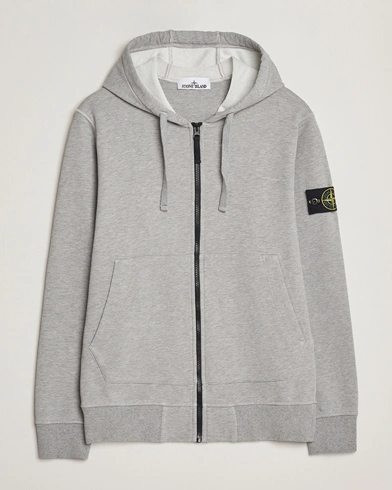 Stone Island Garment Dyed Fleece Full-Zip Hood Grey Melange – Gris