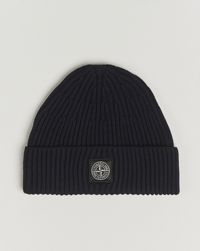 Stone Island Full Rib Wool Beanie Navy – Bleu