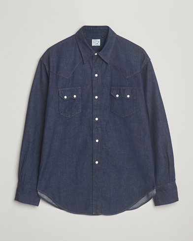 orSlow Western Shirt One Wash – Bleu