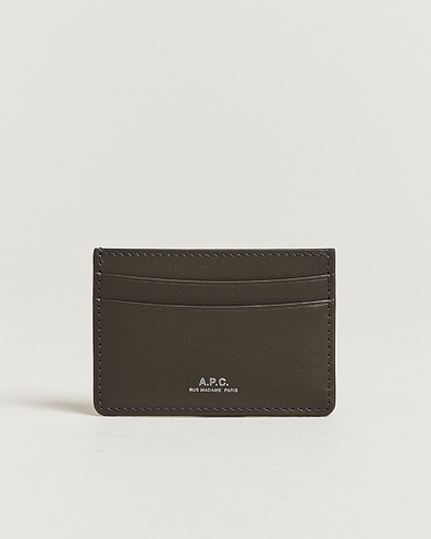 A.P.C. Calf Leather Card Holder Coal – Gris