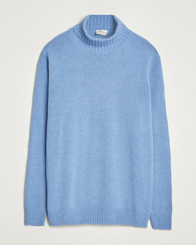 Morgano Wool/Cashmere Heavy Knit Rollneck Light Blue – Bleu